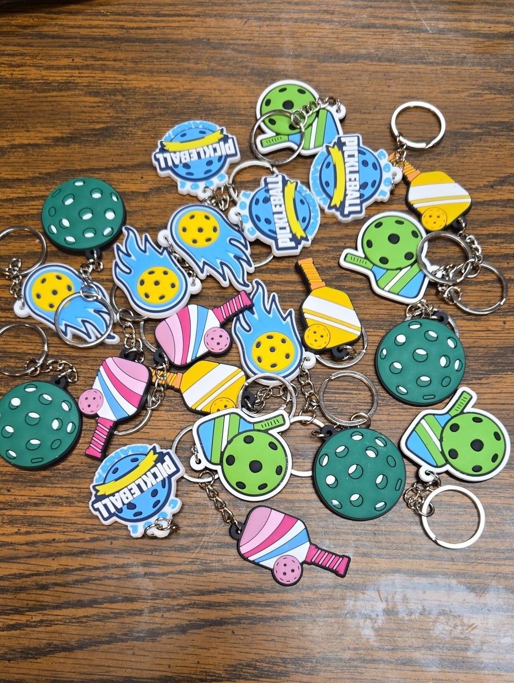 Pickleball Themed Keychain Set - Assorted Colors